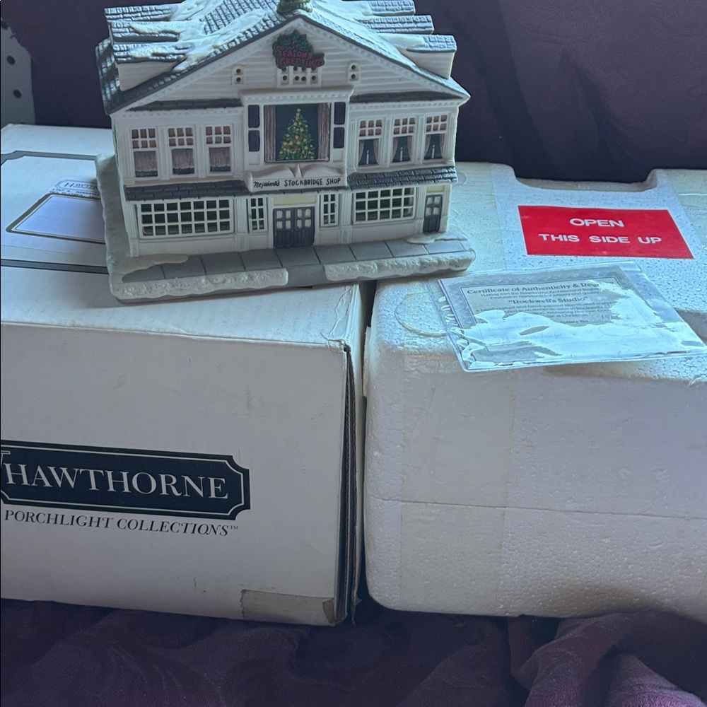 “ Rockwell’s studio” by Norman Rockwell Hawthorne Village Christmas collection.